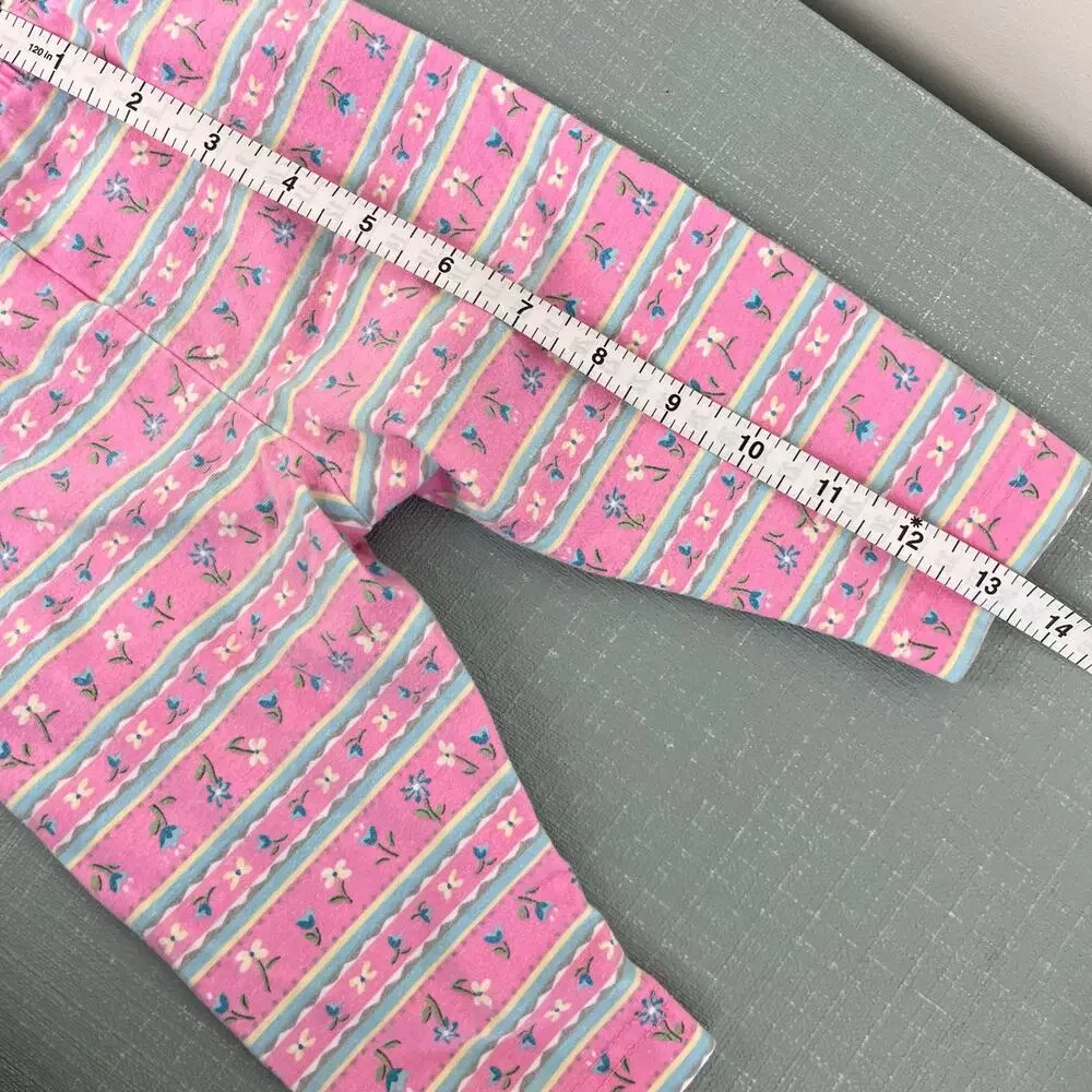 Vintage OshKosh Pink Floral Leggings 12 Months USA